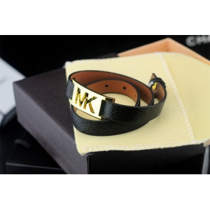 $20.00,Michael Kors Double Wrap Leather Bracelets With  Golden Tone MK Logo Buckle Black in 155523