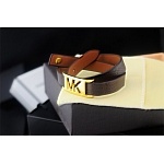 Michael Kors Double Wrap Leather Bracelets With  Golden Tone MK Logo Buckle Brown in 155522
