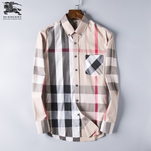 $28.00,2018 New Cheap Burberry Long Sleeved Shirts For Men in 195180