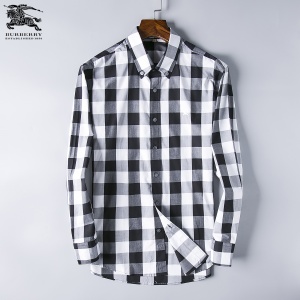 $28.00,2018 New Cheap Burberry Long Sleeved Shirts For Men in 195184