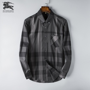 $28.00,2018 New Cheap Burberry Long Sleeved Shirts For Men in 195185