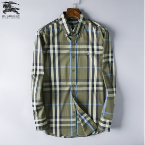 $28.00,2018 New Cheap Burberry Long Sleeved Shirts For Men in 195189