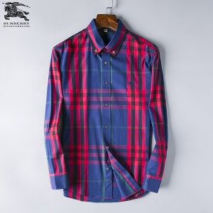 $28.00,2018 New Cheap Burberry Long Sleeved Shirts For Men in 195190