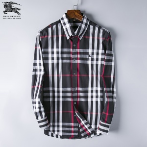 $28.00,2018 New Cheap Burberry Long Sleeved Shirts For Men in 195192