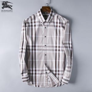 $28.00,2018 New Cheap Burberry Long Sleeved Shirts For Men in 195193