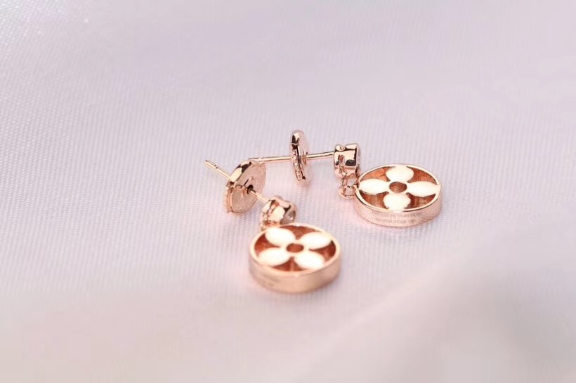 Louis Vuitton 18k Yellow Gold Creoles Monogram Pearl Earrings // Pre-Owned  - Luxury Designer Jewelry - Touch of Modern
