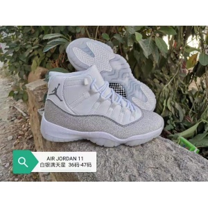 $65.00,2020 Cheap Air Jordan 11 WMNS Metallic Silver Sneakers For Men in 215799
