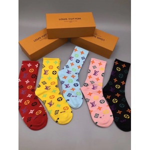 $35.00,2020 Cheap Unisex Louis Vuitton Socks 5 Pairs Per Box # 215966