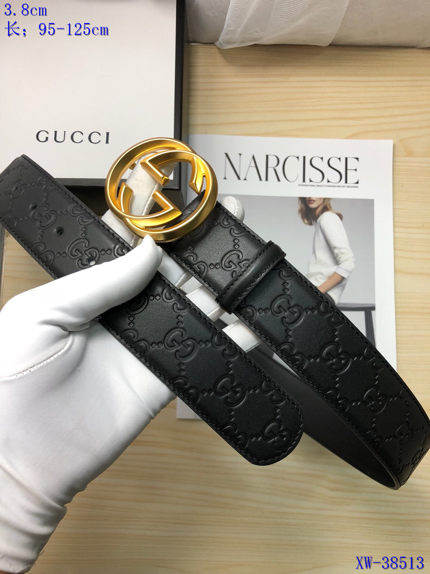 Cheap 2020 Cheap Gucci 3.8 cm Width Belts 217700,44 [FB217700