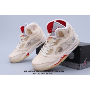 $65.00,2020 Cheap Air Jordan 5 X Off White Sneakers Unisex in 223449