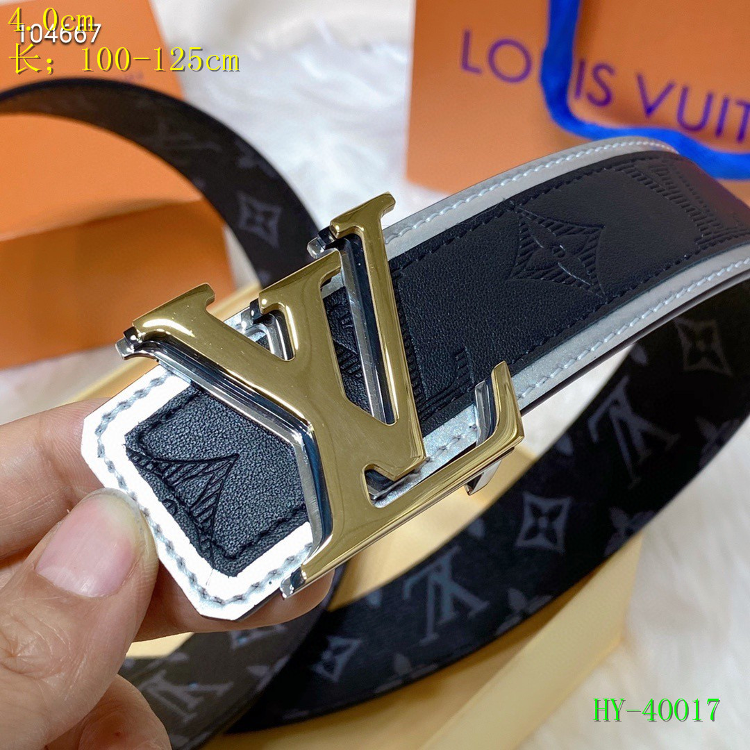 Pre-owned Louis Vuitton Beige Leather Lv Logo Belt 85cm