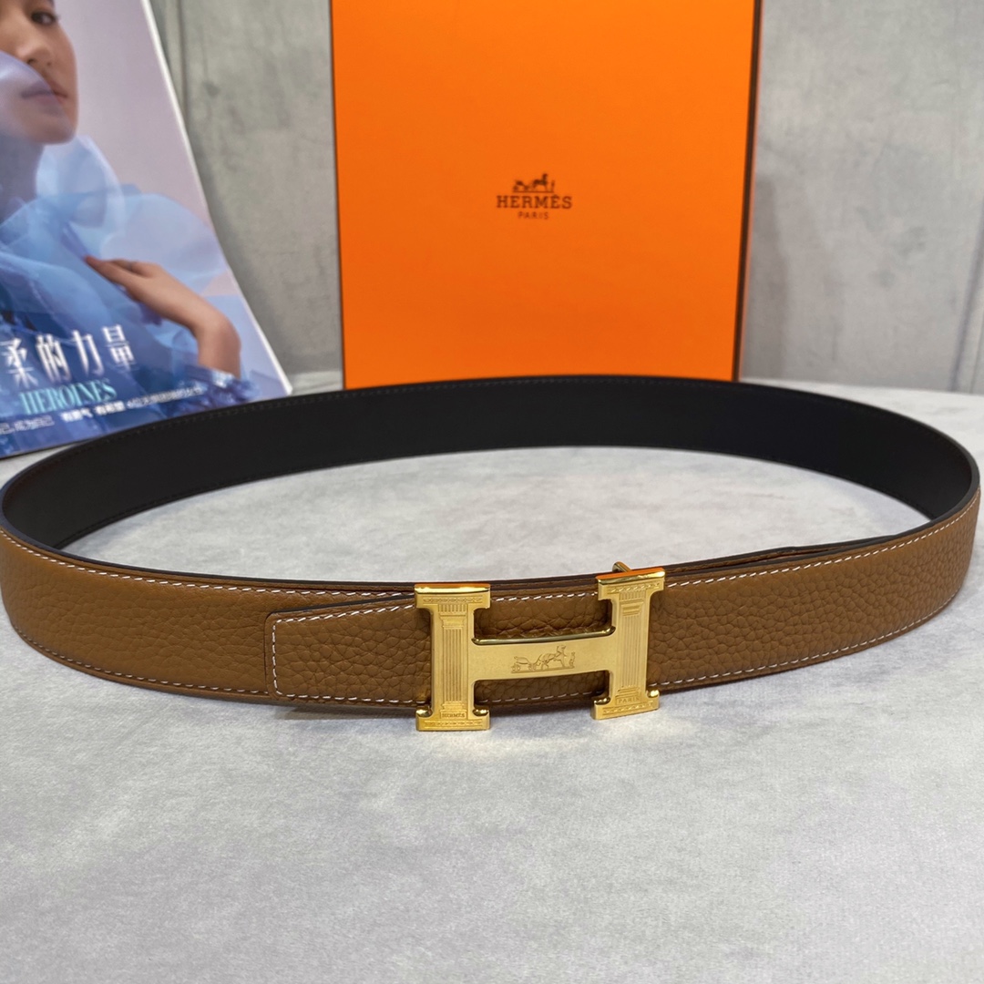Hermes Belt / Authentic HERMES Reversible Belt Constance Leather Brown ...
