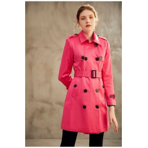 $120.00,2020 2020 Burberry Rosy Red Classic Double Breasted Coat For Women # 228714
