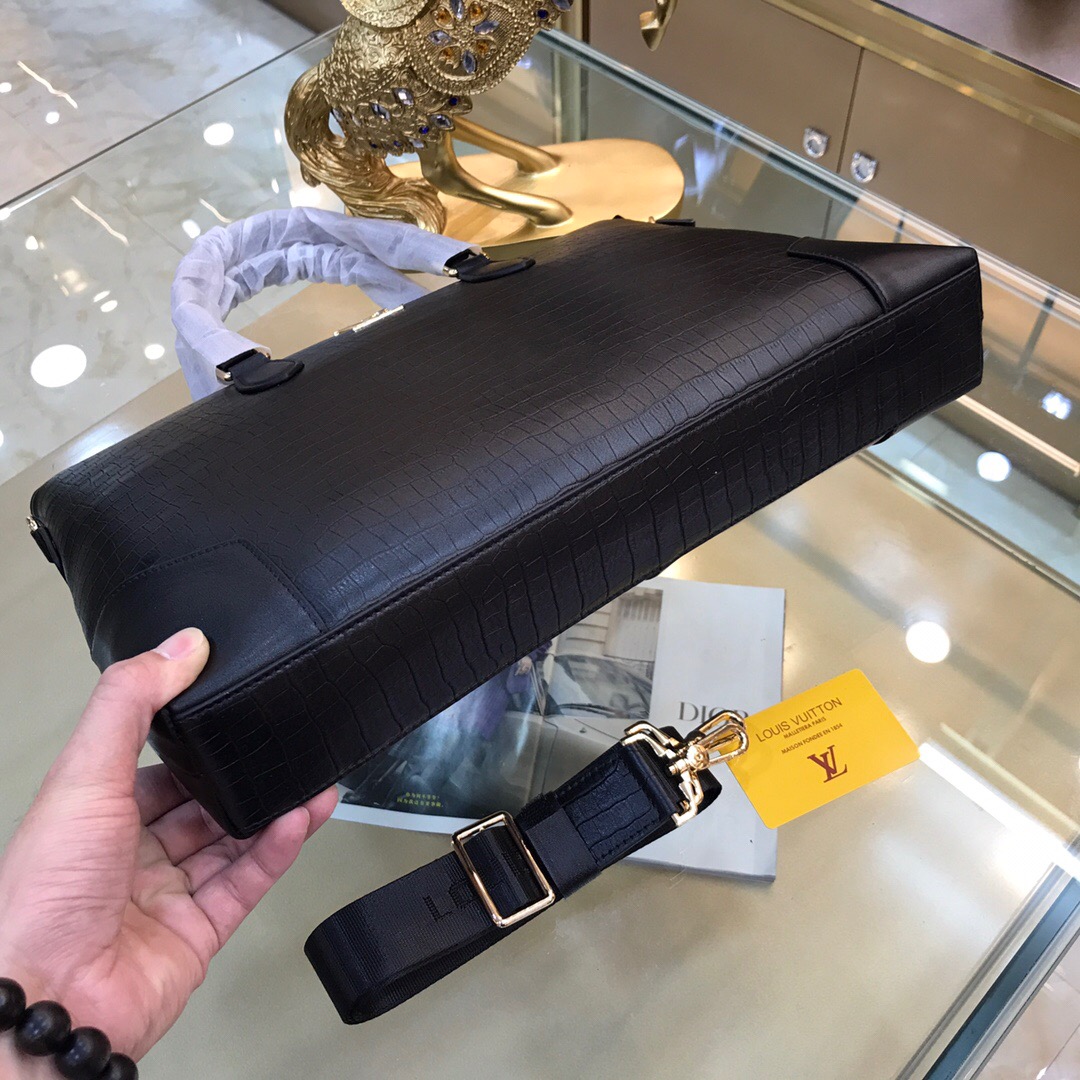 Cheap Louis Vuitton Croc Embossed Leather Brief Case For Men # 232692 ...