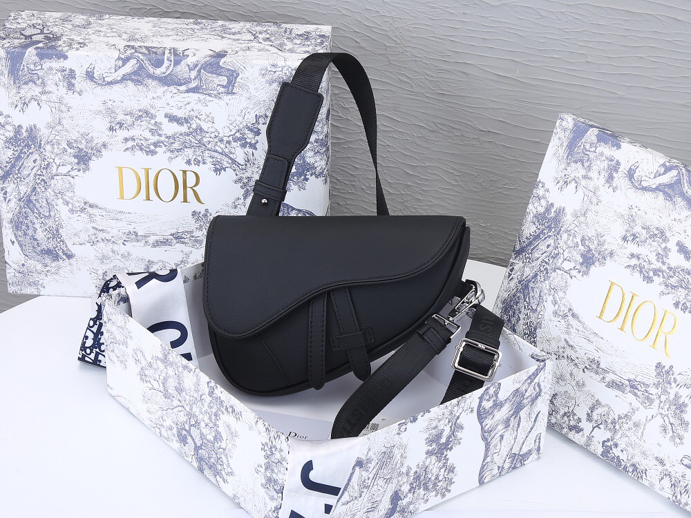 Cheap Dior Saddle Bag Black Grained Calfskin 232749,95 [FB232749