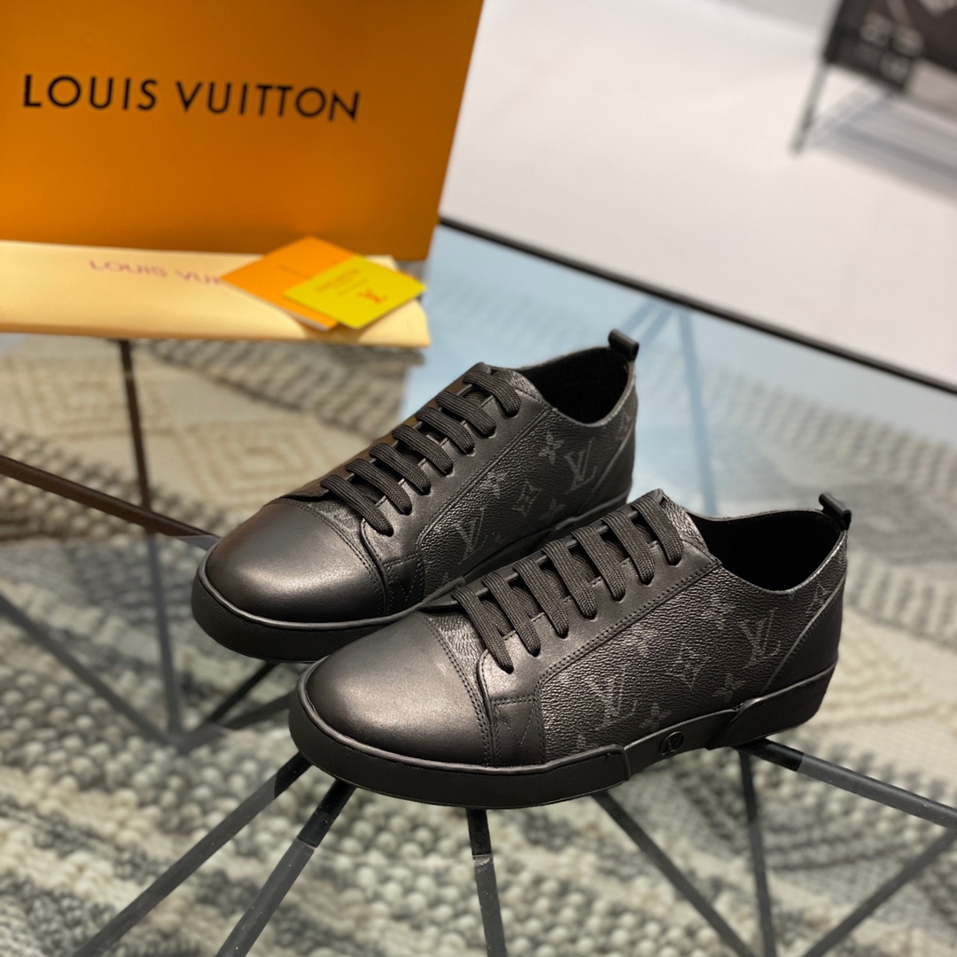 Cheap Louis Vuitton Monogram Print Rount Toe Casual Sneakers Unisex ...