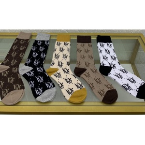 $35.00,Dior Oblique Logo Socks Set 5 Pairs # 233500