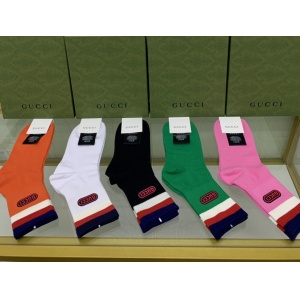 $35.00,Gucci Logo Cotton Socks Set 5 Pairs # 233501