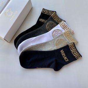 $35.00,Versace Logo Cotton Socks Set 5 Pairs # 233505