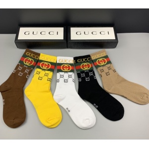 $35.00,Gucci Logo Cotton Socks Set 5 Pairs # 233512