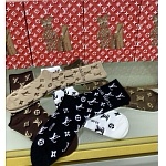 Louis Vuitton Monogram Logo Cotton Socks Set 5 Pairs # 233502, cheap Socks