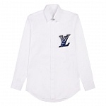 Louis Vuitton Logo Embellished Long Sleeve Shirts For Men # 243283