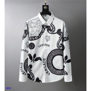 $36.00,Versace Monogram Motif Long Sleeve Shirts For Men in 243356