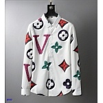 Louis Vuitton Monogram Motif Long Sleeve Shirts For Men in 243350, cheap Louis Vuitton Shirts