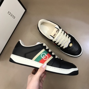 $85.00,2021 Gucci Screener Leather Sneakers Unisex # 244951