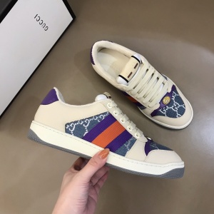 $85.00,2021 Gucci Screener Leather Sneakers Unisex # 244954