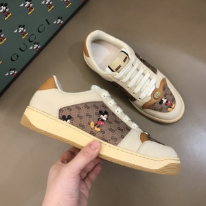 $85.00,2021 Gucci Screener Leather Sneakers Unisex # 244955
