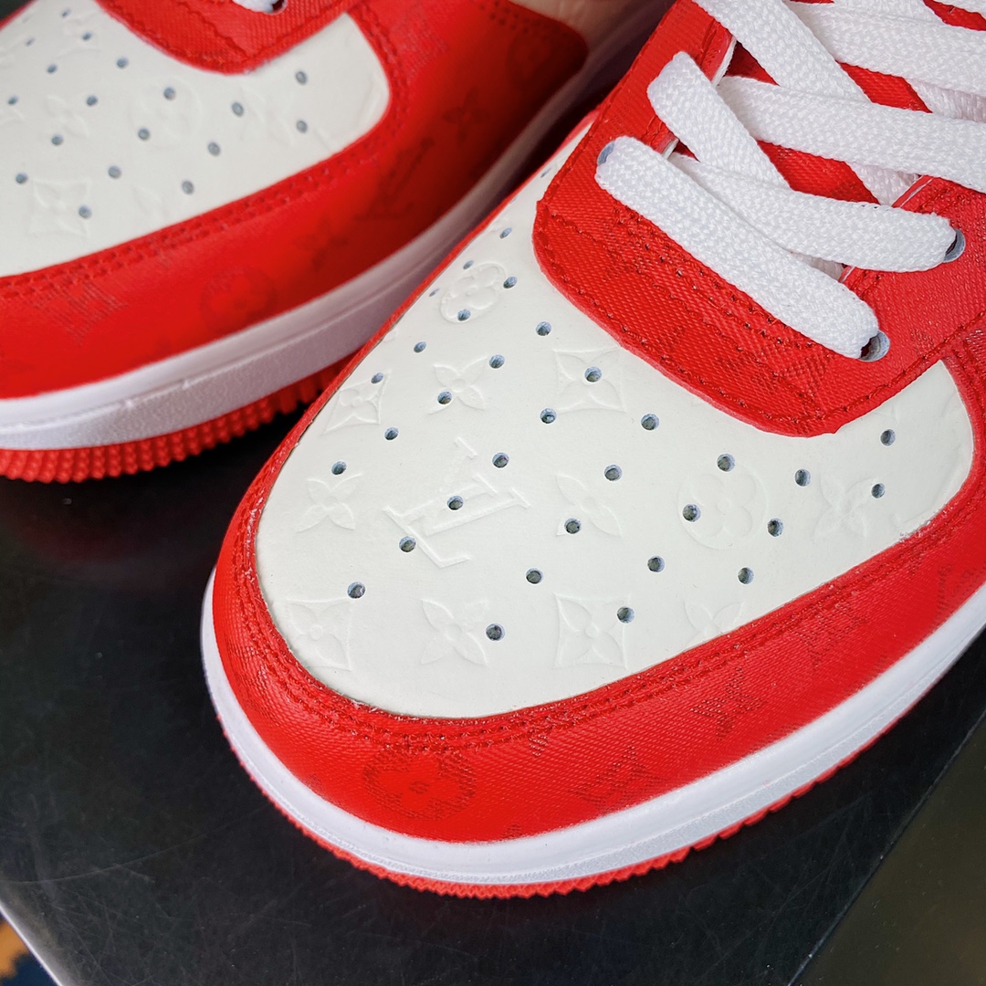 Nike Air Force One x Louis Vuitton 07 LV8White Red  LV Monogram Sneaker# 248851, cheap Air Force one, only $85!