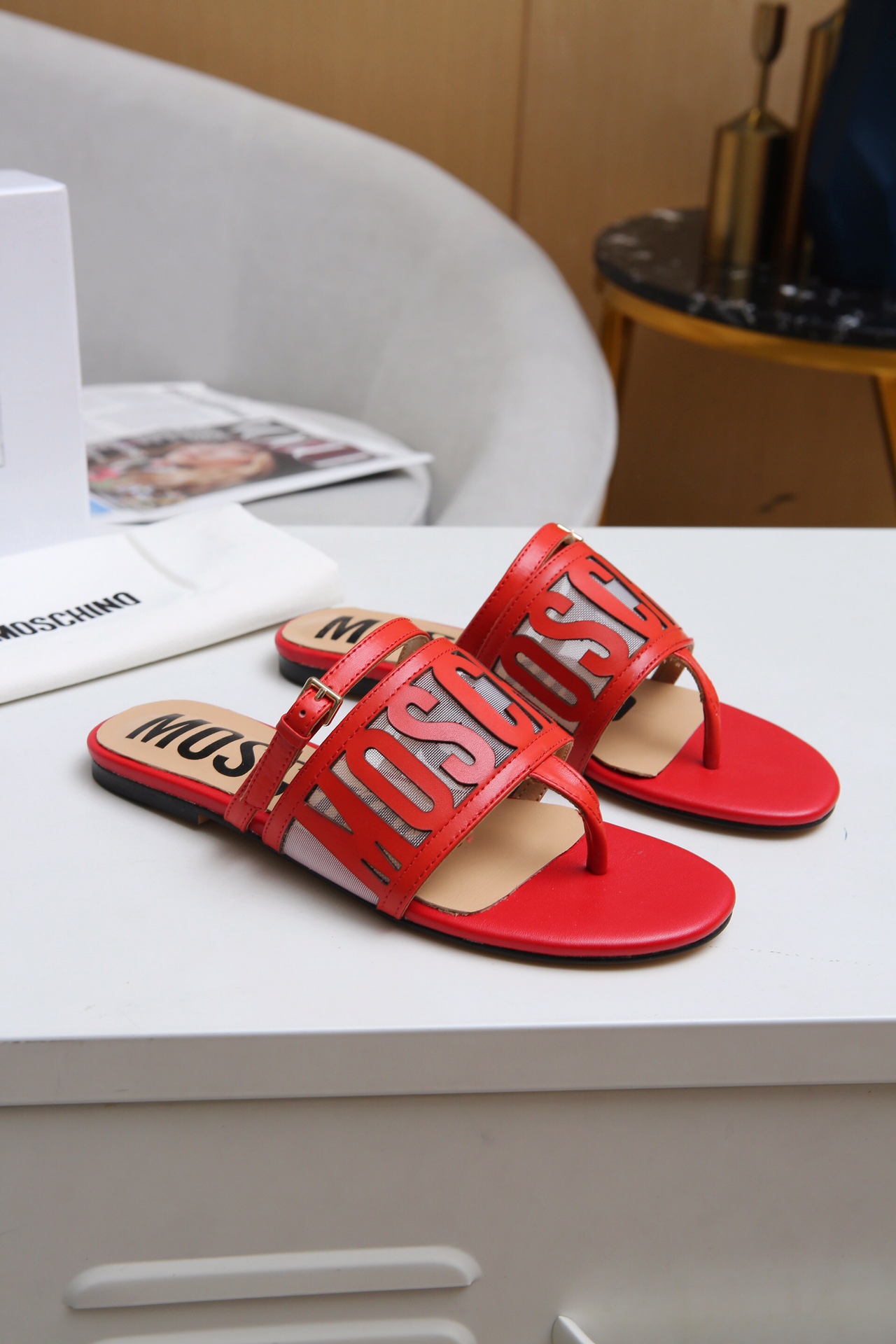 Moschino Slide Sandals For Women # 250988, cheap Moschino Sandals, only $69!