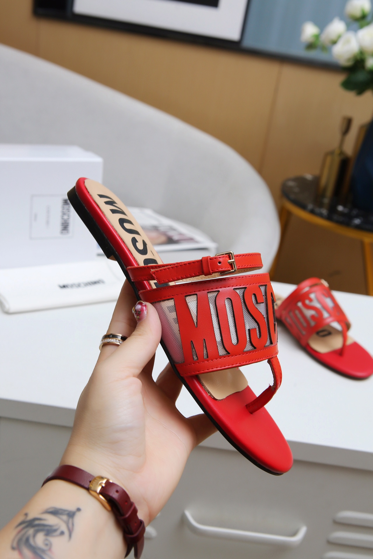 Moschino Slide Sandals For Women # 250988, cheap Moschino Sandals, only $69!