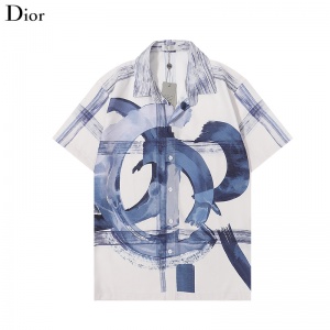 $32.00,Dior Blue Jack Kerouac Print Short Sleeved Shirt For Men # 257373