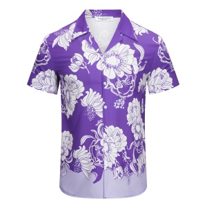 $32.00,Valentino camp collar Floral Print Short Sleeve Shirt For Men # 257495