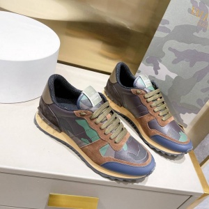 $95.00,Valentino Garavani Camouflage Lace Up Sneakers in 259217