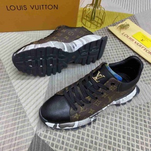 $89.00,Louis Vuitton Almond toe Monogram Low Top Lace Up Sneakers For Men in 259235