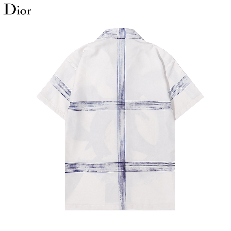 Dior Blue Jack Kerouac Print Short Sleeved Shirt For Men # 257373, cheap Dior Shirts, only $32!