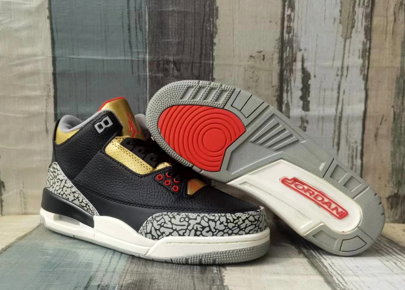 Air Jordan 3 Black Gold Make Over Sneaker For Men in 259101, cheap Jordan3, only $69!