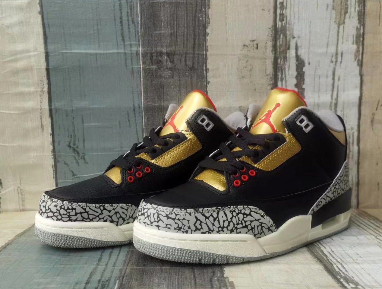 Air Jordan 3 Black Gold Make Over Sneaker For Men in 259101, cheap Jordan3, only $69!