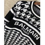 Balmain White And Black Check Classic Sweater Unisex # 257345, cheap Balmain Sweaters