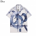 Dior Blue Jack Kerouac Print Short Sleeved Shirt For Men # 257373, cheap Dior Shirts