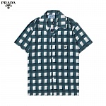 Prada Check Print Short Sleeve Shirts With chest patch pocket # 257470, cheap Prada Shirts