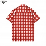 Prada Check Print Short Sleeve Shirts With chest patch pocket # 257471, cheap Prada Shirts