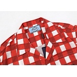Prada Check Print Short Sleeve Shirts With chest patch pocket # 257471, cheap Prada Shirts