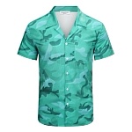 Valentino Camouflage Printed Straight Hem Short Sleeve Shirt For Men # 257496
