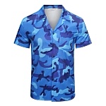 Valentino Camouflage Printed Straight Hem Short Sleeve Shirt For Men # 257497