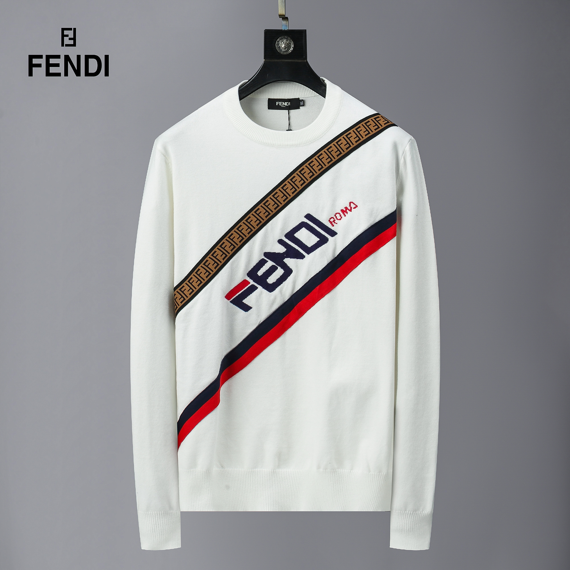 Fendi Round Neck Sweater For Men in 261355, cheap Fendi Sweaters, only $48!