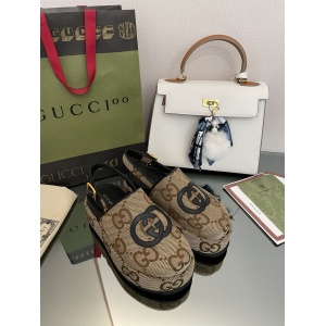 Gucci Beige Macro GG Canvas Loafers For Women # 262817